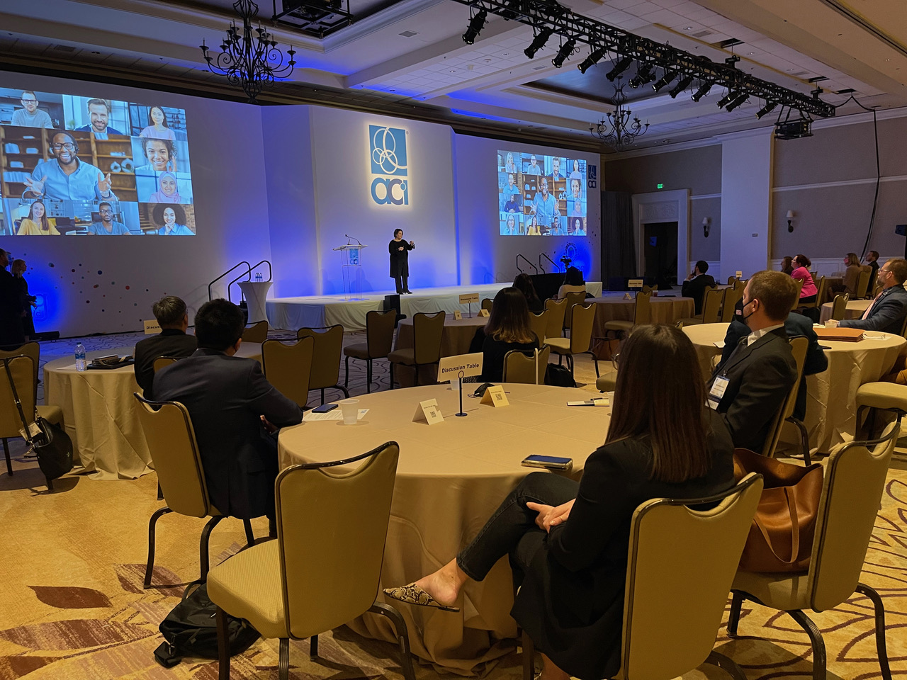 Amy Riccardi presenting to a packed ballroom at the American Cleaning Institute Annual Conference